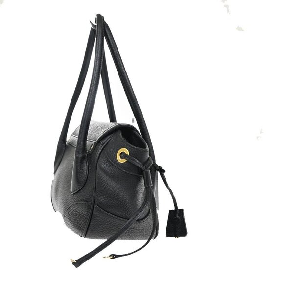 PRADA Logo Tessuto Shoulder Hand Bag Leather Black GHW 76EF401 - Picture 4 of 16